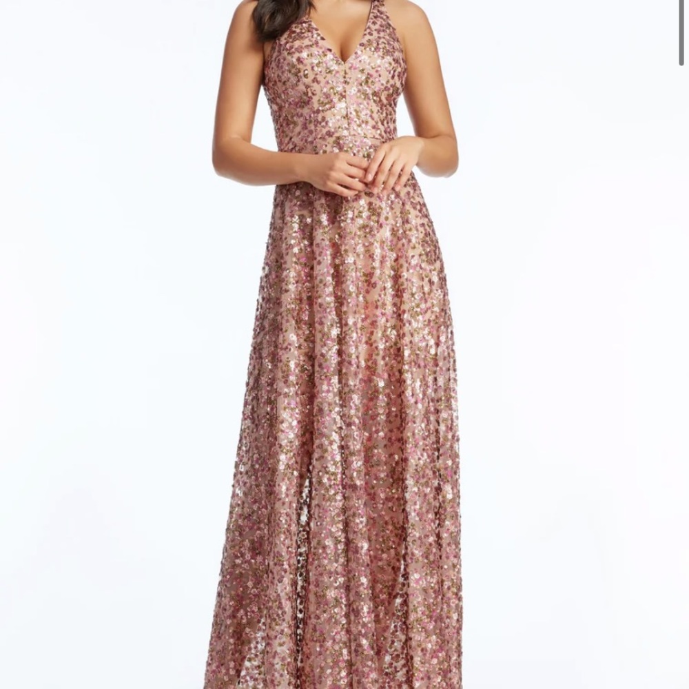 Cocktail dress blush pink with sequin